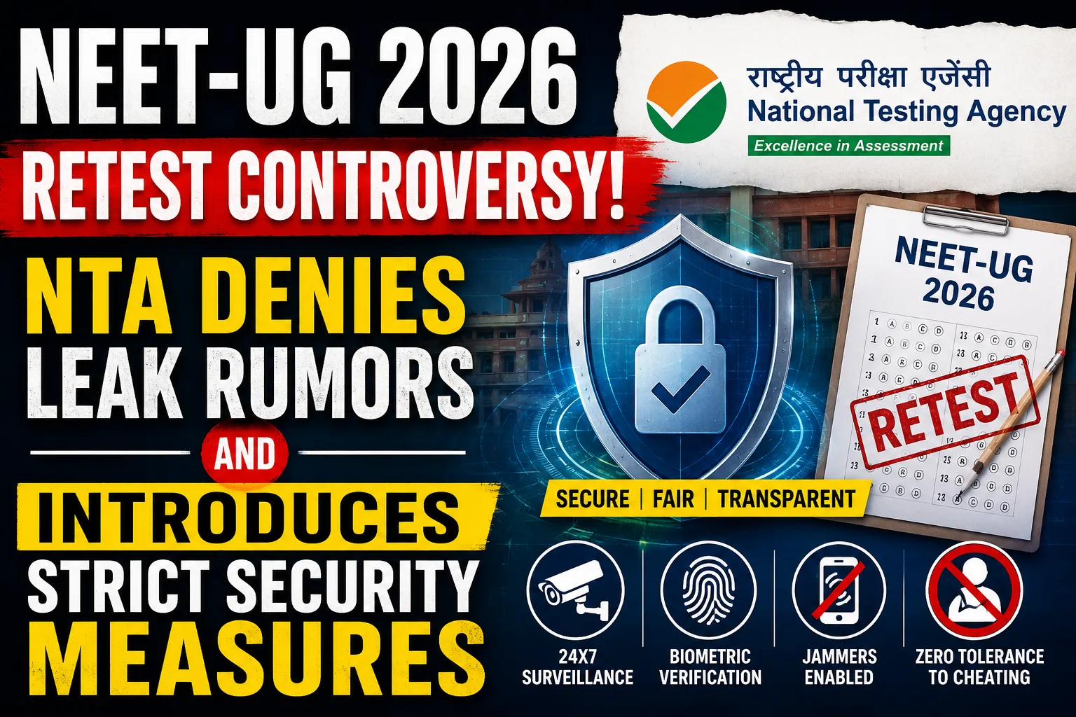 NEET-UG 2026 Retest Controversy: NTA Denies Leak Rumors and Introduces Strict Security Measures